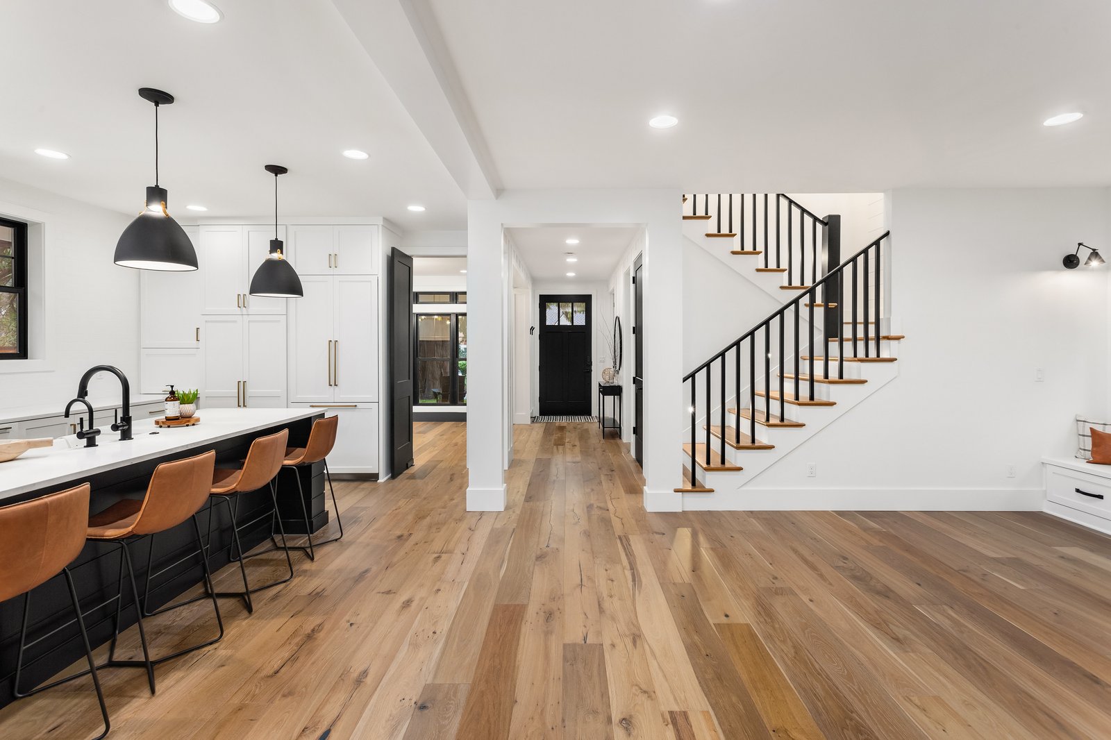 Open-concept living room added by Reschka Design Build