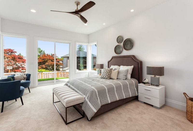 Oakwood + Haven master bedroom large windows by Reschka Design Build