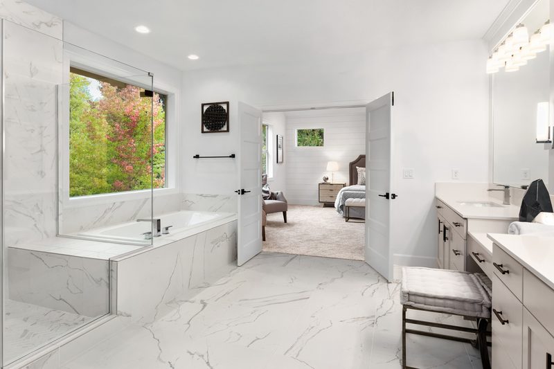 Sterling + Modern premium master bath by Reschka Design Build
