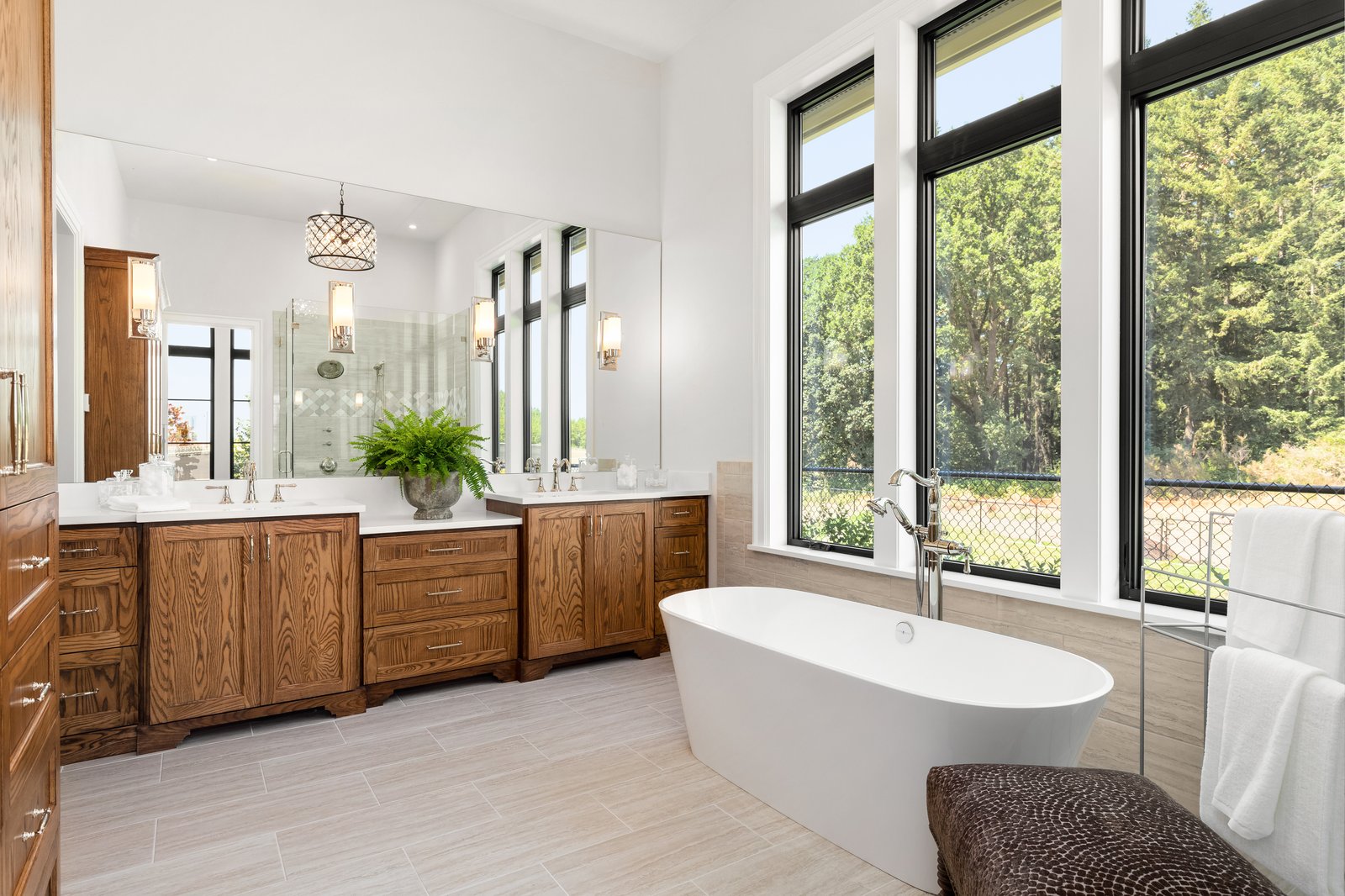 Woodland + Estate primary bathroom by Reschka Design Build
